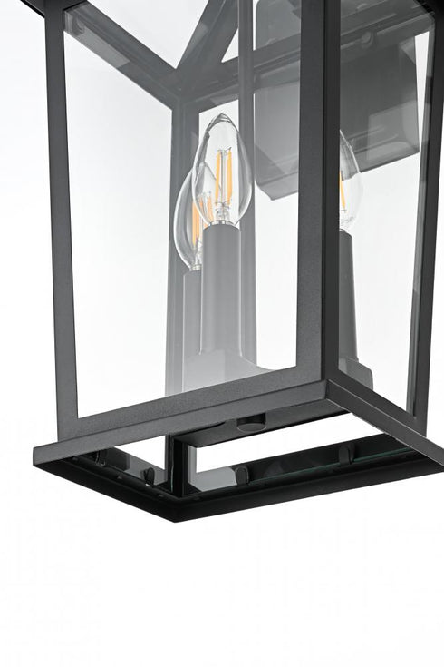 Elegant Lighting Berks 7 inch Outdoor Pendant in Black Model: OD333W16BK