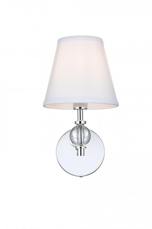 Elegant Lighting Bethany 7 inch Wall Sconce in Chrome in Chrome and White Finish Model: LD7021W6C