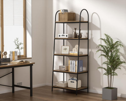 Elegant Lighting Billie 71 inch Shelving Unit in Natural Driftwood Model: AF12230NAT