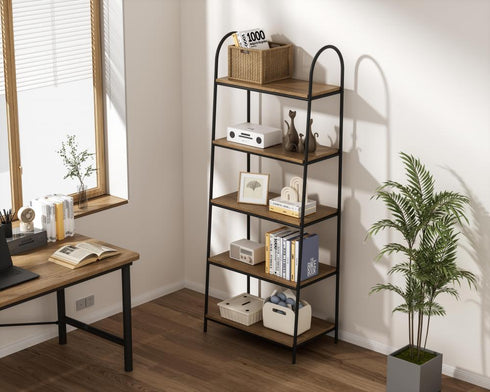 Elegant Lighting Billie 71 inch Shelving Unit in Natural Driftwood Model: AF12230NAT