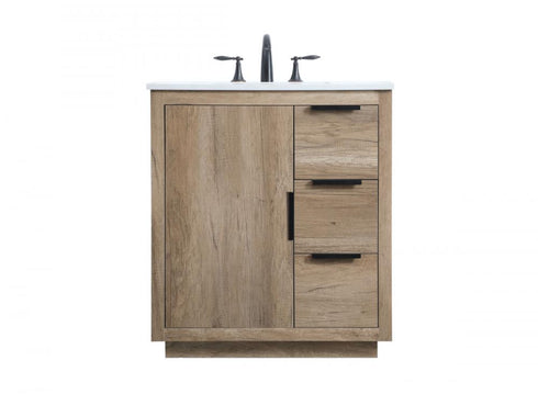 Elegant Lighting Blake 30 Inch Single Bathroom Vanity in Natural Oak Model: VF19430NT