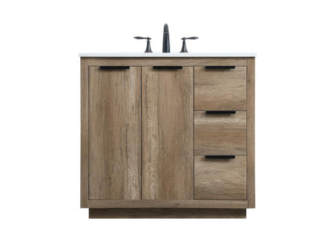 Elegant Lighting Blake 36 Inch Single Bathroom Vanity in Natural Oak Model: VF19436NT