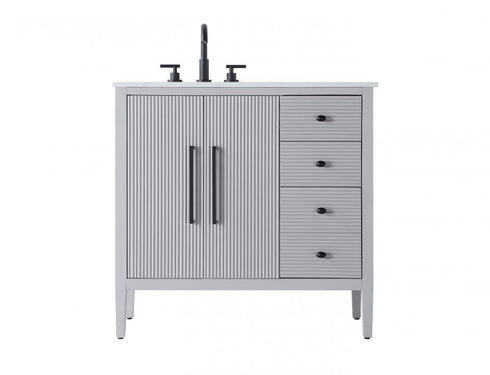 Elegant Lighting Blakely 36 inch Single Bathroom Vanity in Chocolate Oak Model: VF29636CO
