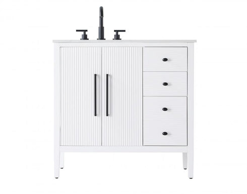 Elegant Lighting Blakely 36 inch Single Bathroom Vanity in Chocolate Oak Model: VF29636CO
