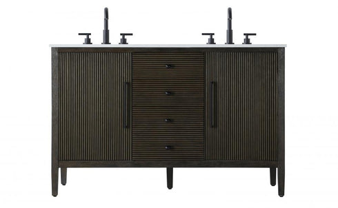 Elegant Lighting Blakely 54 inch Double Bathroom Vanity Inchocolate Oak Model: VF29654DCO