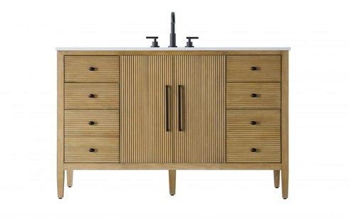 Elegant Lighting Blakely 54 inch Single Bathroom Vanity Inchocolate Oak Model: VF29654CO