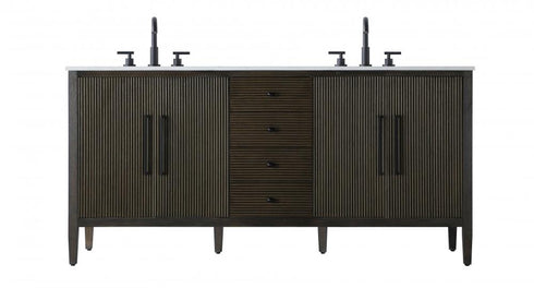 Elegant Lighting Blakely 72 inch Double Bathroom Vanity Inchocolate Oak Model: VF29672DCO