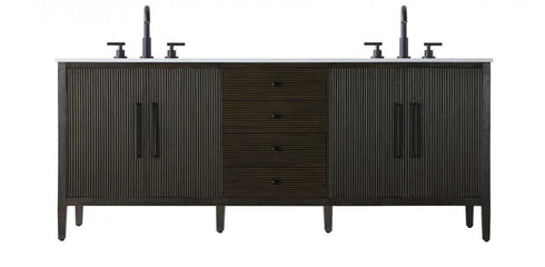 Elegant Lighting Blakely 84 inch Double Bathroom Vanity Inchocolate Oak Model: VF29684DCO