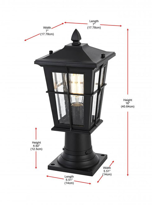 Elegant Lighting Bodine 7 inch Outdoor Pendant in Black Model: OD337P16BK