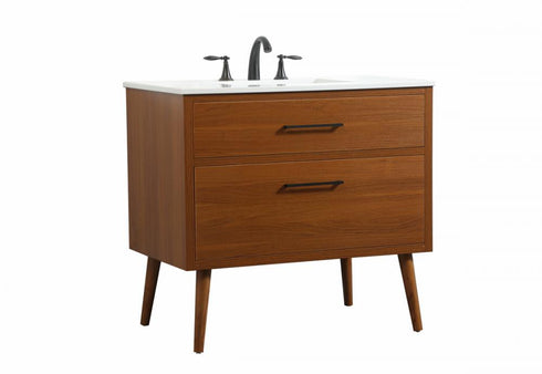 Elegant Lighting Boise 36 Inch Single Bathroom Vanity in Teak Model: VF41036MTK