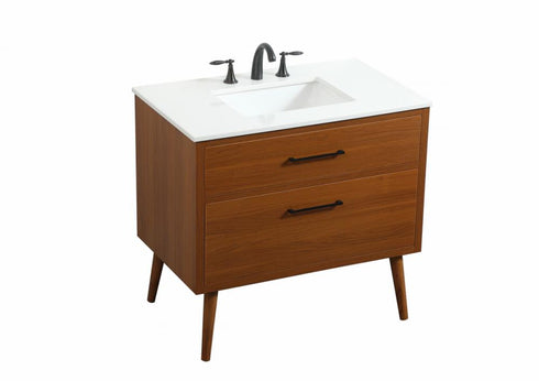Elegant Lighting Boise 36 Inch Single Bathroom Vanity in Teak Model: VF41036MTK