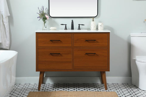 Elegant Lighting Boise 42 Inch Single Bathroom Vanity in Teak Model: VF41042MTK