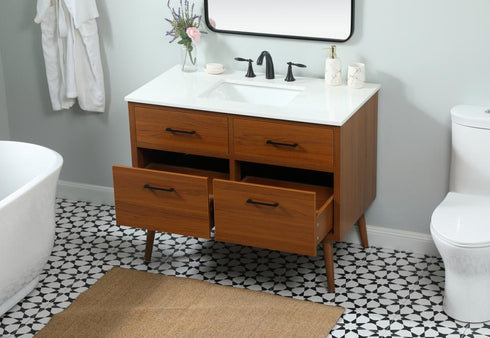 Elegant Lighting Boise 42 Inch Single Bathroom Vanity in Teak Model: VF41042MTK