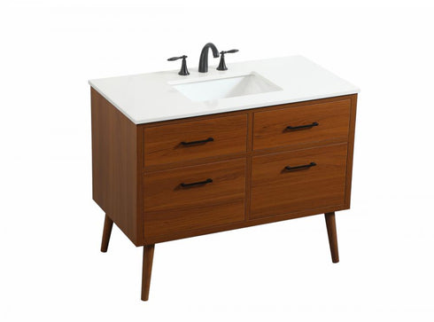 Elegant Lighting Boise 42 Inch Single Bathroom Vanity in Teak Model: VF41042MTK