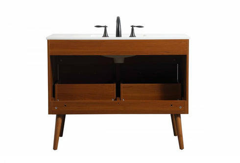 Elegant Lighting Boise 42 Inch Single Bathroom Vanity in Teak Model: VF41042MTK