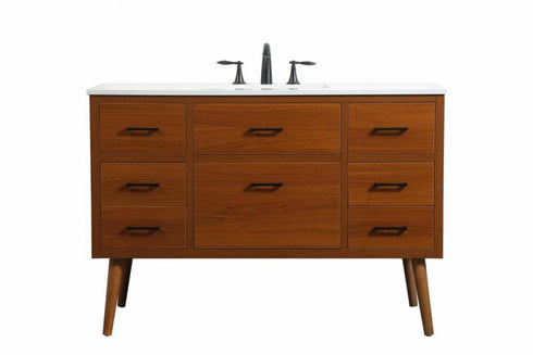 Elegant Lighting Boise 48 Inch Single Bathroom Vanity in Teak Model: VF41048MTK