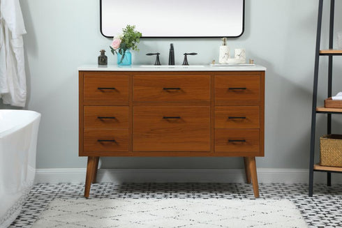 Elegant Lighting Boise 48 Inch Single Bathroom Vanity in Teak Model: VF41048MTK