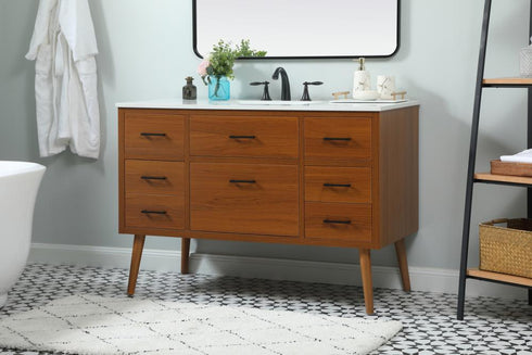 Elegant Lighting Boise 48 Inch Single Bathroom Vanity in Teak Model: VF41048MTK