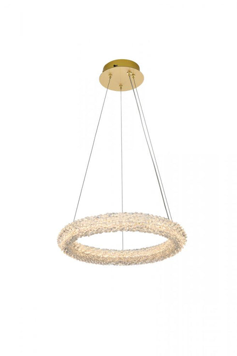 Elegant Lighting Bowen 18 Inch Adjustable LED Chandelier in Chrome Model: 3800D18C