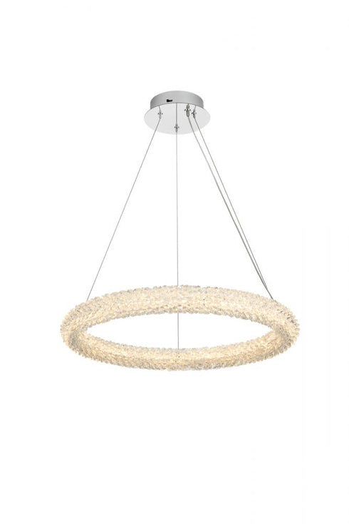 Elegant Lighting Bowen 24 Inch Adjustable LED Chandelier in Chrome Model: 3800D23C
