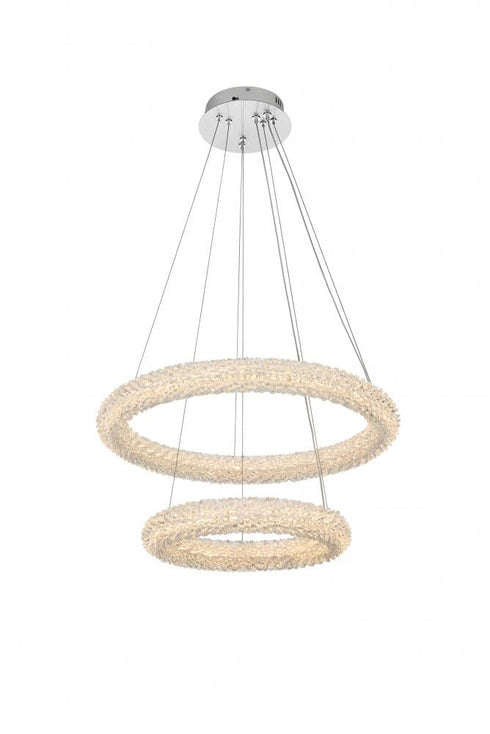 Elegant Lighting Bowen 24 Inch Adjustable LED Chandelier in Chrome Model: 3800G24C