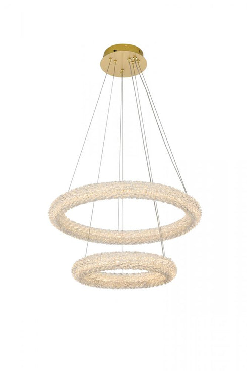 Elegant Lighting Bowen 24 Inch Adjustable LED Chandelier in Chrome Model: 3800G24C