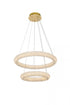 Elegant Lighting Bowen 24 Inch Adjustable LED Chandelier in Chrome Model: 3800G24C
