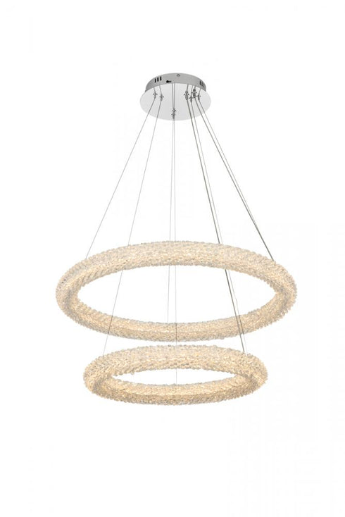 Elegant Lighting Bowen 28 Inch Adjustable LED Chandelier in Chrome Model: 3800G28C