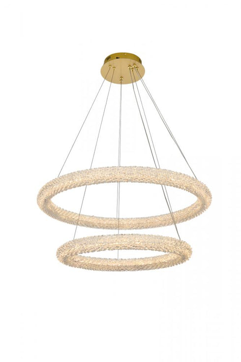 Elegant Lighting Bowen 32 Inch Adjustable LED Chandelier in Chrome Model: 3800G32C