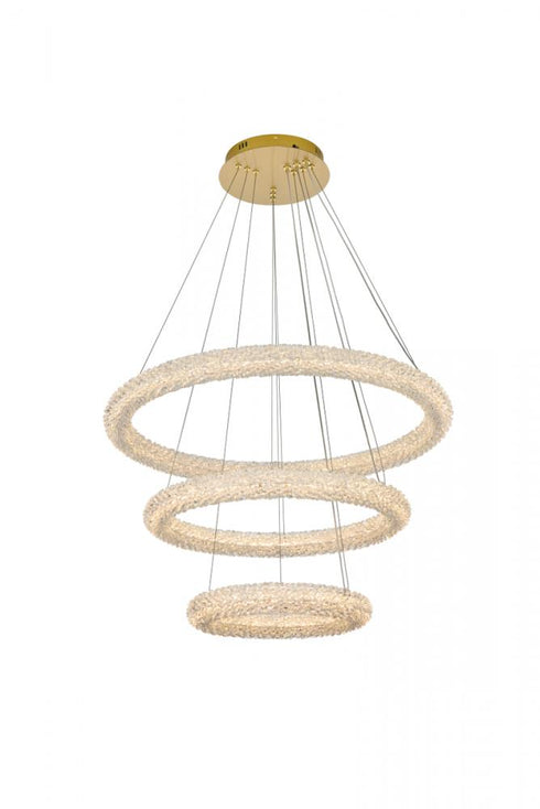 Elegant Lighting Bowen 32 Inch Adjustable LED Chandelier in Chrome Model: 3800G3LC