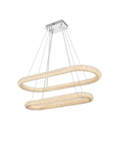 Elegant Lighting Bowen 42 Inch Adjustable LED Chandelier in Chrome Model: 3800G42L2C