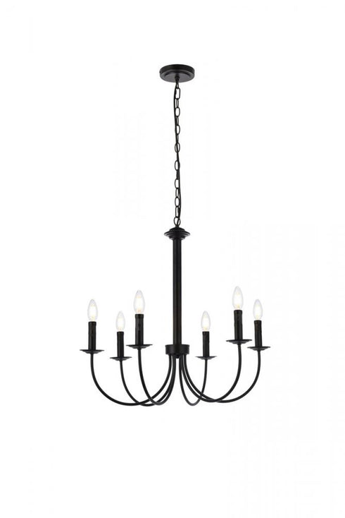 Elegant Lighting Brielle 6 lights pendant in black Model: LD7040D26BK