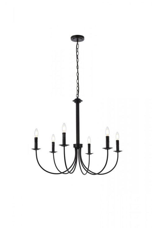 Elegant Lighting Brielle 6 lights pendant in black Model: LD7041D32BK