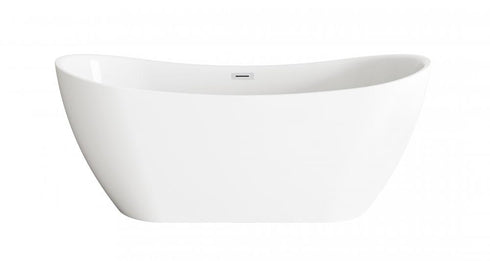 Elegant Lighting Bristol 67 inch Bathtub in Glossy White with Brushed Gold Trim Model: BT30467GW-BGD