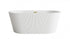Elegant Lighting Bryant 59 inch Bathtub in Glossy White with Brushed Gold Trim Model: BT30759GW-BGD