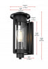 Elegant Lighting Bucknell 7 inch Outdoor Pendant in Black Model: OD349W15BK