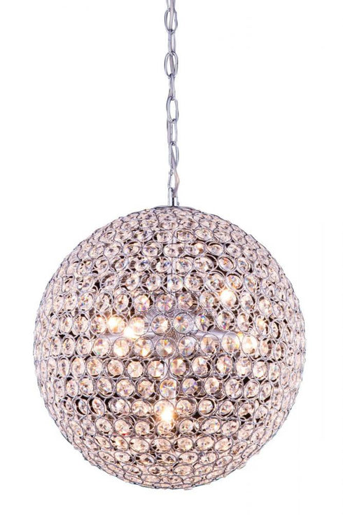 Elegant Lighting Cabaret 5 light in Chrome Pendant Clear Royal Cut Crystal Model: V2102D14C/RC