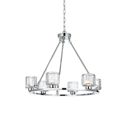 Elegant Lighting Cadence Pendant Light D26 Inch G9 Lt6 40 Watt Chrome in Chrome and Clear Finish Model: 5100D26C