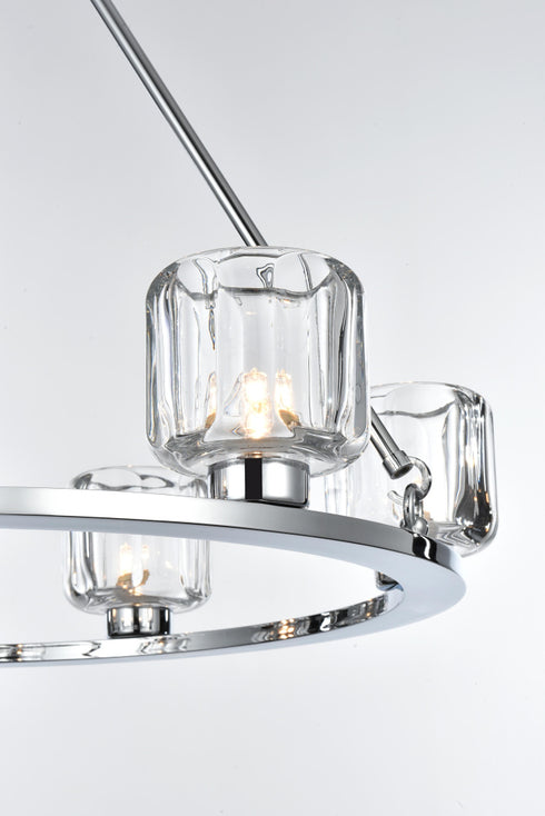 Elegant Lighting Cadence Pendant Light D26 Inch G9 Lt6 40 Watt Chrome in Chrome and Clear Finish Model: 5100D26C