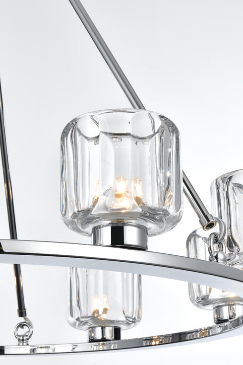 Elegant Lighting Cadence Pendant Light D32 Inch G9 Lt9 40 Watt Chrome in Chrome and Clear Finish Model: 5100D32C
