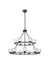 Elegant Lighting Cadence Pendant Light D36 Inch +26 Inch G9 Lt15 40 Watt Black in Black and Clear Finish Model: 5100L236BK