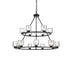 Elegant Lighting Cadence Pendant Light D36 Inch +26 Inch G9 Lt15 40 Watt Black in Black and Clear Finish Model: 5100L236BK