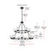 Elegant Lighting Cadence Pendant Light D36 Inch +26 Inch G9 Lt15 40 Watt Black in Black and Clear Finish Model: 5100L236BK