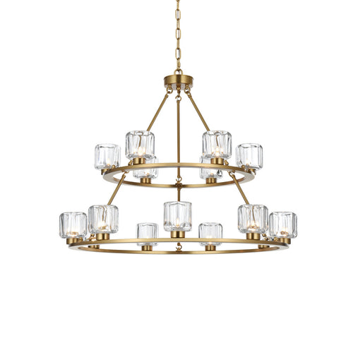 Elegant Lighting Cadence Pendant Light D36 Inch +26 Inch G9 Lt15 40 Watt Satin Gold in Satin Gold and Clear Finish Model: 5100L236SG