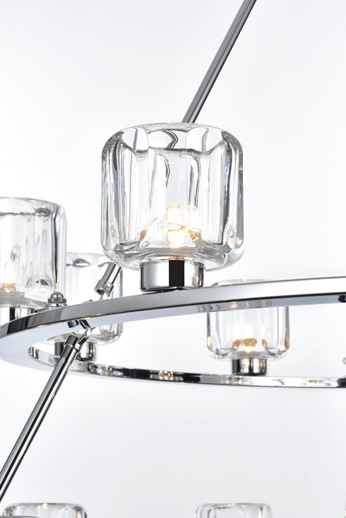 Elegant Lighting Cadence Pendant Light D36 Inch +48 Inch G9 Lt21 40 Watt Chrome in Chrome and Clear Finish Model: 5100L248C