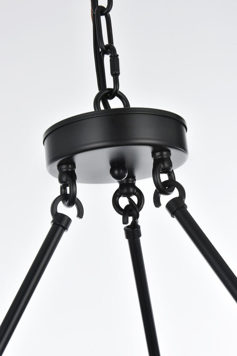 Elegant Lighting Cadence Pendant Light D36 Inch G9 Lt9 40 Watt Black in Black and Clear Finish Model: 5100D36BK