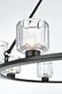 Elegant Lighting Cadence Pendant Light D36 Inch G9 Lt9 40 Watt Black in Black and Clear Finish Model: 5100D36BK