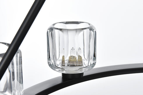 Elegant Lighting Cadence Pendant Light D36 Inch G9 Lt9 40 Watt Black in Black and Clear Finish Model: 5100D36BK