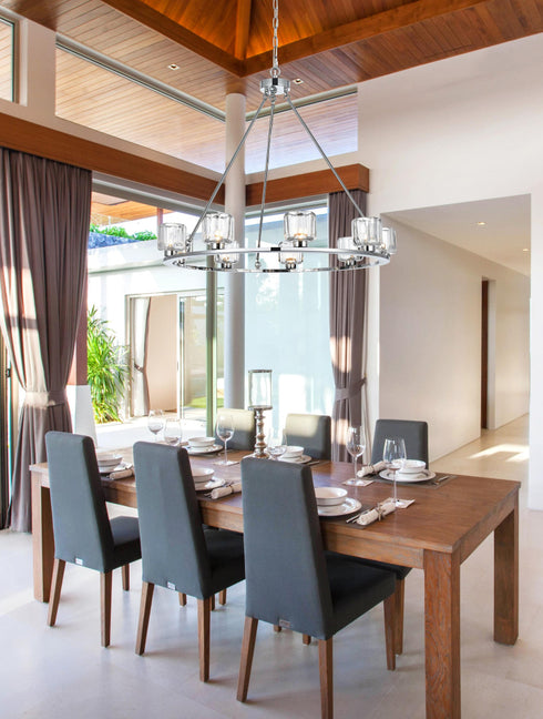 Elegant Lighting Cadence Pendant Light D36 Inch G9 Lt9 40 Watt Chrome in Chrome and Clear Finish Model: 5100D36C