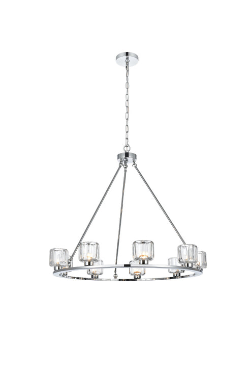 Elegant Lighting Cadence Pendant Light D36 Inch G9 Lt9 40 Watt Chrome in Chrome and Clear Finish Model: 5100D36C